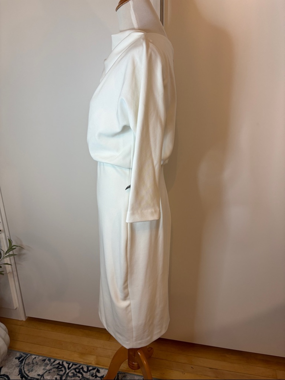 Badgley Mischka Ivory Boatneck Midi Dress - Picture 2 of 7